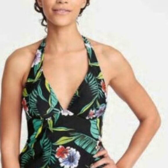Old Navy Other - New Swimsuit Old Navy Halter floral tropical open back one piece wire Cups M